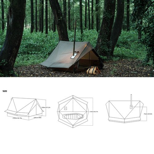 Cottage-Hot Tent-for 1-2 + Camping Wood Tent Stove