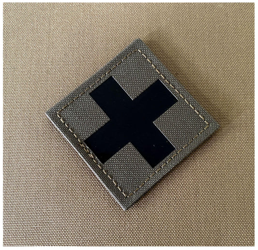 JUJUPUPS Infrared IR Reflective Medic Cross MED Medical EMS EMT Tactical Patch Fastener Patch Hook/Loop 2x2 inch (Ranger Green)