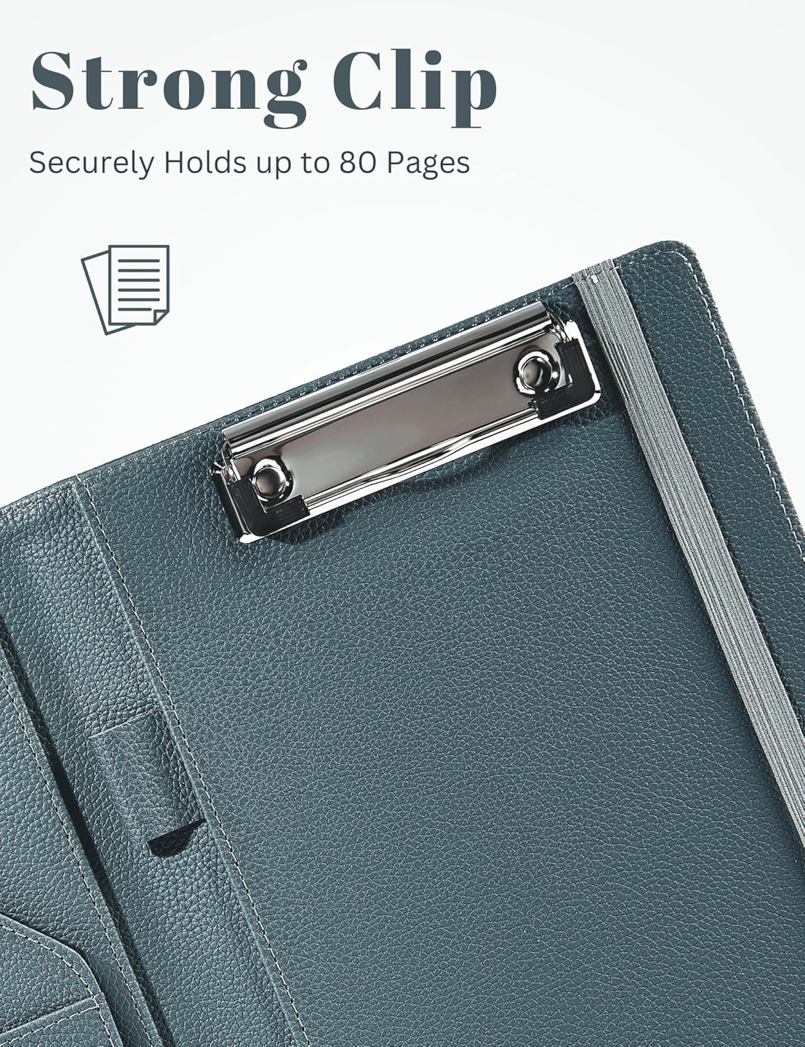 Small Clipboard Junior Padfolio Folio 7 x 9 Writing Pad Refillable, Mymazn Faux Leather Folder A5 for Notepad Legal pad 5 x 8 Junior Size Portfolio (Black)