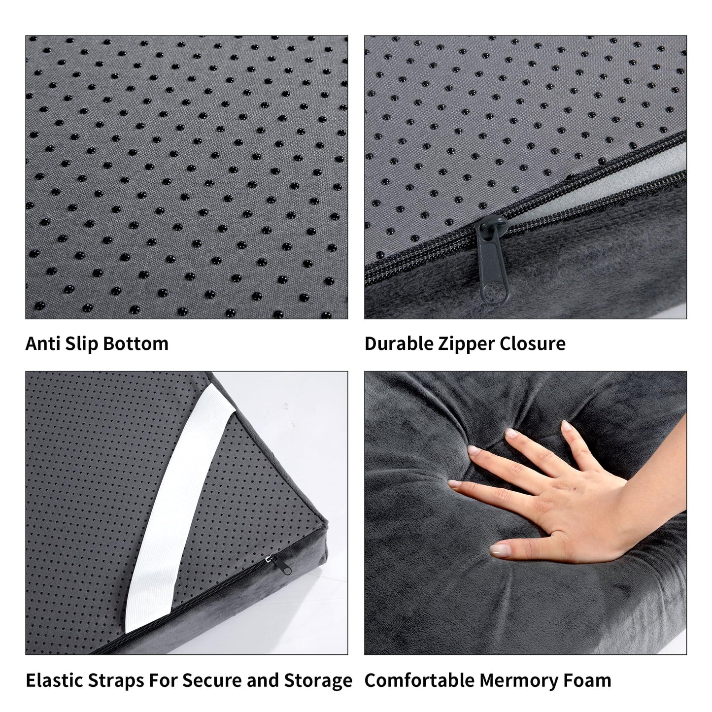 HOMBYS Memory Foam Camping Mattress for Outdoor Sleeping, 3" Thick Roll Up Porable Camping Mattress Pad Mat for Travel Truck Bed Tent (Grey, Single-75"x30"x3")