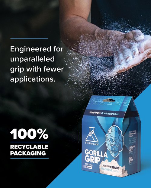 Friction Labs Gorilla Grip 2.5oz (70.8g) - Chunky Texture - The New Standard in Chalk for Rock Climbing, Crossfit, and Powerlifting