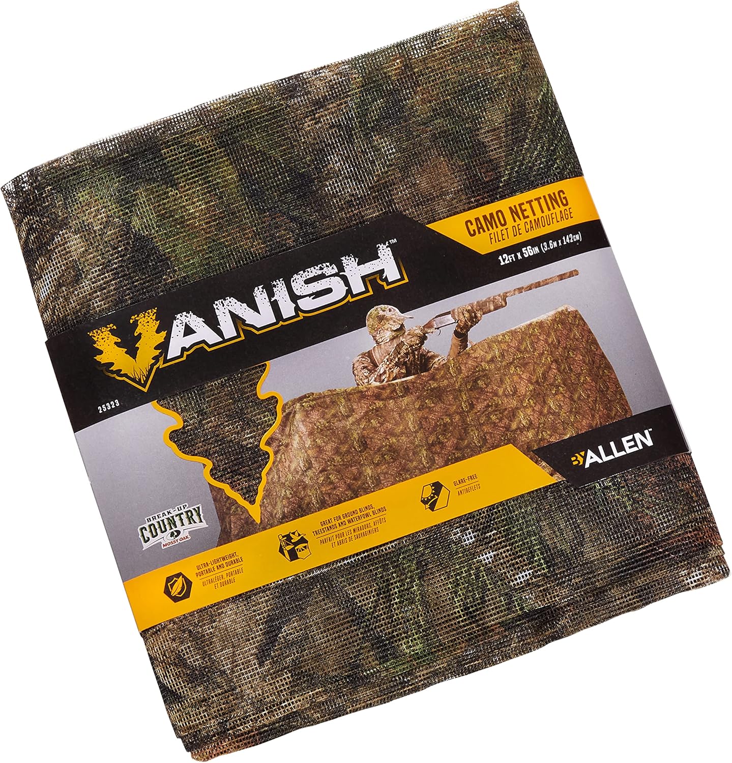 Allen Company Camo Netting for Hunting Ground Blinds - (12 feet x 56 inches)/ Realtree Edge and Mossy Oak Country