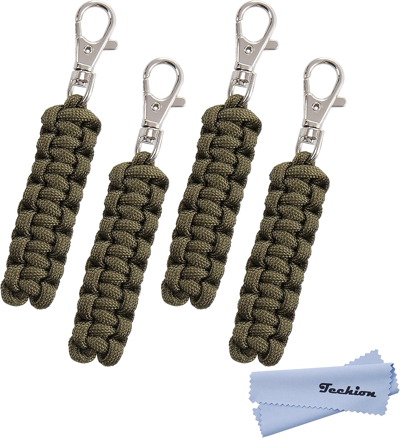 4 Pack Paracord Zipper Pulls for Backpacks, Tents, Trolley Cases, Traveling Cases, Jackets and Many Other Items That with Zippers