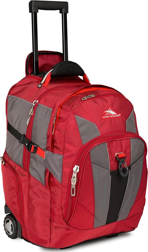 High Sierra XBT Business Rolling Backpack - Red & Black, Versatile One Size