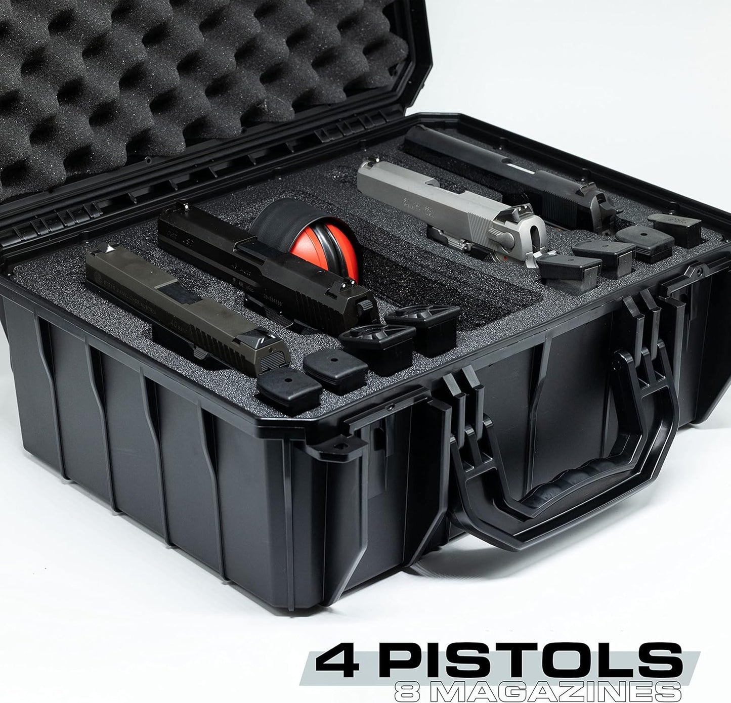 Seahorse 630 Heavy Duty TSA Approved Pistol Case - Waterproof for 4 Firearms & 12 Magazines
