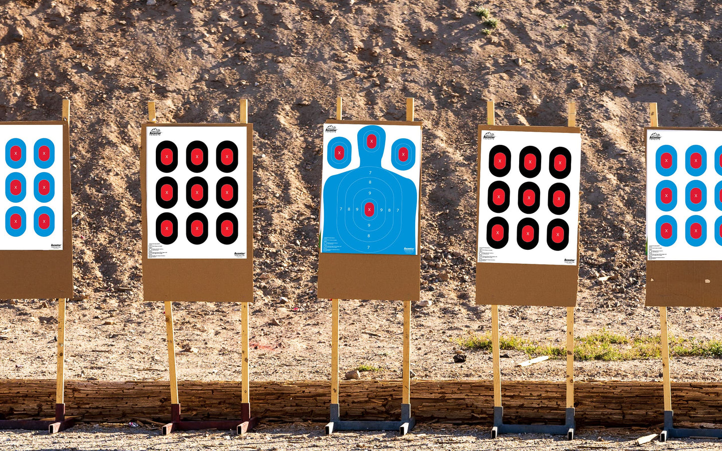 Ascentor Expert Shooting Target - 9 Zone - Large Size 18 x 24 - Pack of 25 - Blue