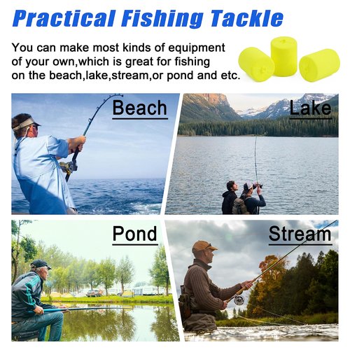 SILANON Pompano Rig Floats,50pcs Foam Snell Floats Fishing Floats Bobbers for Surf Fishing Bullet Cylinder Pompano Floats Walleye Rig Live Bait Rig Making Accessories for Trout Catfish