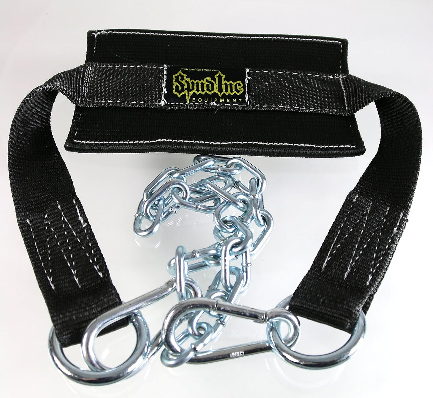 SPUD Black Dip Belt with Chain and 2 Clips for Weightlifting, Strength Training, Bodybuilding Crossfit