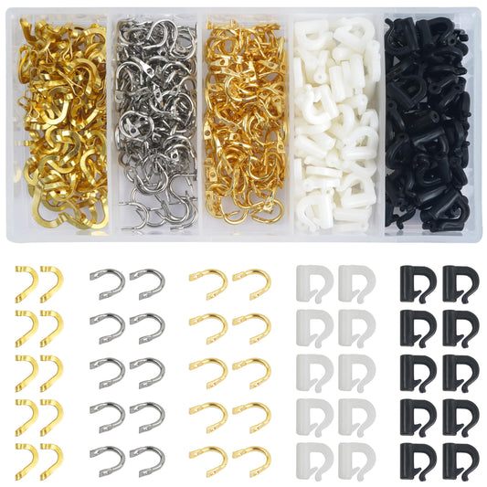 Fishing Spinner Clevis Kit,400pcs Easy Spin Spinner Clevis Quick Change Spinner Blades Clevis Folded Clevis for Lure Making Supplies Walleye Spinner Rig Crawler Harness Spinner Making Clevis