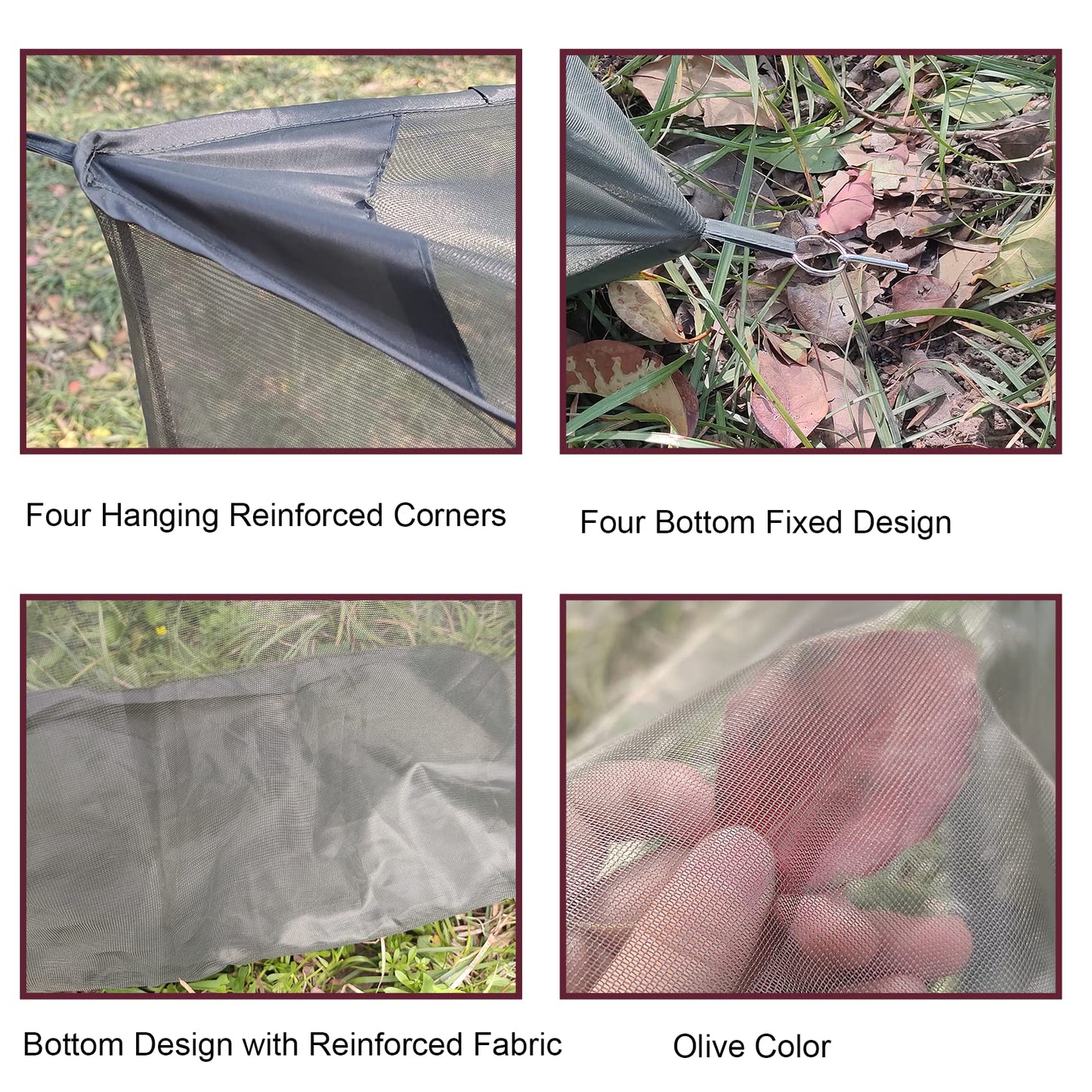 Aventik No-See-Um Premium Rectangular Camping Mosquito Net, The Ultra-Fine Mesh Olive-Green Easy to Carry&Easy Installation for Double Bed, Hammocks or Camping Use (82x40x69in/208x100x175cm)