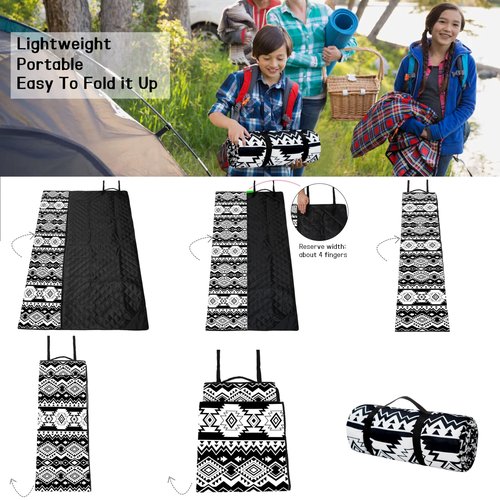 hswosnas Picnic Blankets Beach Blanket 80" X 60" Extra Large Waterproof Camping Blankets Portable Outdoor Mat 3-Layer Blanket for Beach, Hiking, Park, Music Festival, Grass Lawn,Travel