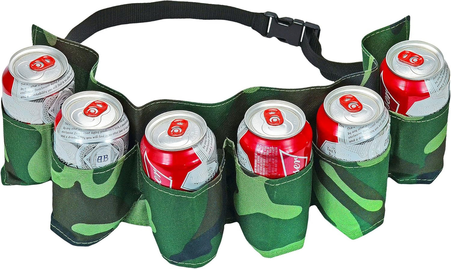Fairly Odd Novelties 6 Pack Beer and Soda Can Holster Belt Camouflage