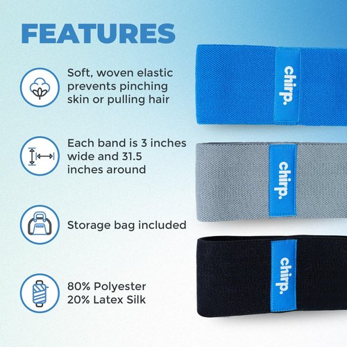 Chirp Premium Quality Resistance Bands - Versatile, Strength, Flexibility, and Physical Therapy, Durable Exercise, Gym, Workout Bands for Men and Women - 3 Levels of Resistance, 31.5 Inches.