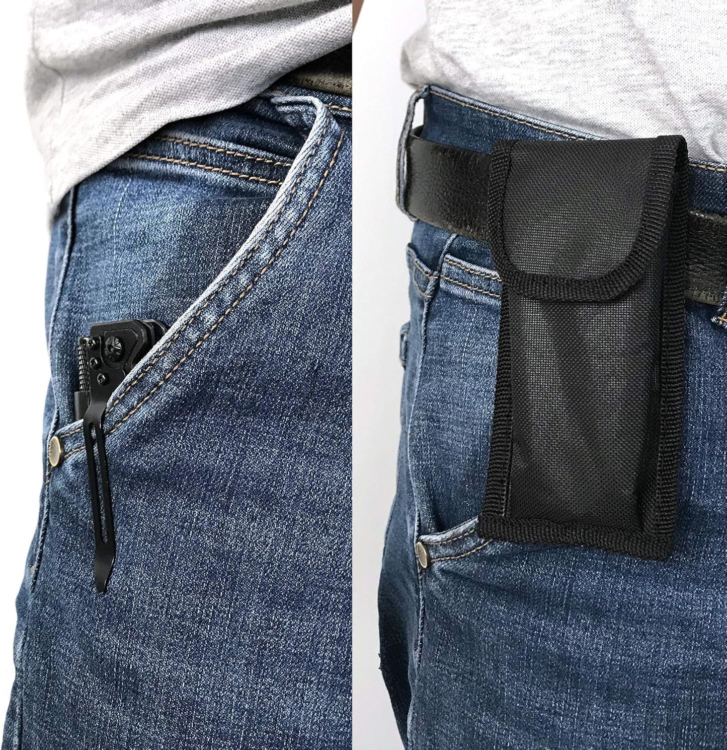 ALBATROSS 6-in-1 Survival Tactical Military Folding Pocket Knives with LED Light,Seatbelt Cutter,Glass Breaker,Magnesium Fire Starter,Bottle Opener;Multi-Function Emergency Tool(Black)