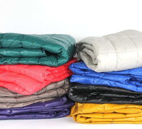 Coral PUFF 50" x 70" High Loft Down Throw - Water Resistant, Durable Nylon Cover