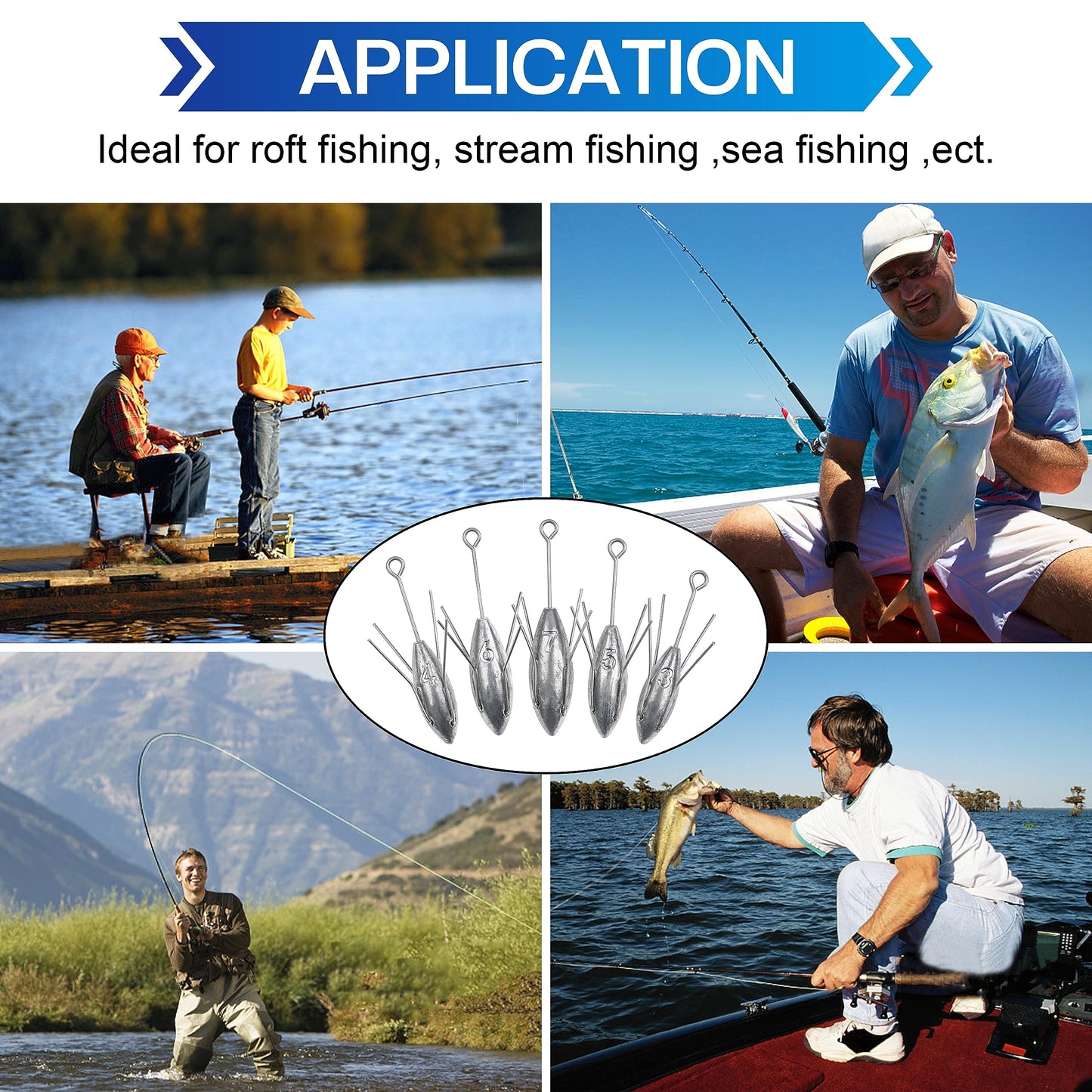 AGOOL Sputnik Sinker Fishing Weights Long Tail Fishing Equipment Surfing Casting Spider Sinkers for Saltwater Catfish Beach Sand Ocean 2/5pcs 3oz-7oz