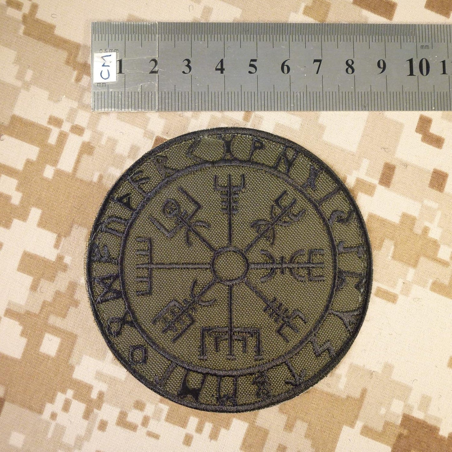 Olive Drab Vegvisir Viking Compass OD Green Norse Rune Morale Tactical Hook Patch