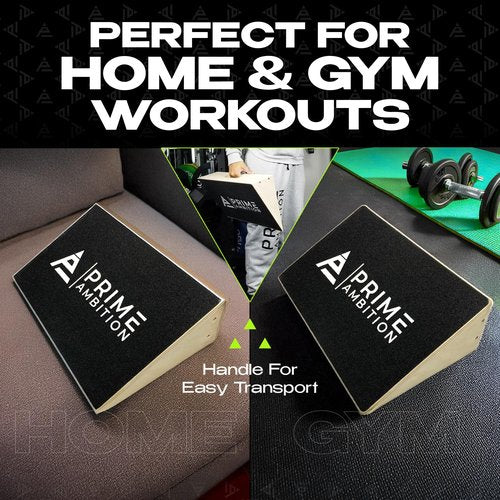 Premium Knees Over Toes Slant Board for Calf Stretching - Athletic Performance, Training Slant Board for Squats - Slanted Squat Board Non-Slip Surface - 25 Degree Incline, 1000 Lbs Weight Capacity