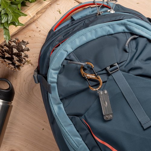 Nite Ize S-Biner SlideLock Aluminum - Durable Dual Carabiner - Locking Aluminum S-Biner - Secure Keys & Gear with Lockable Carabiner - Size 3, Blue (4 Pack)