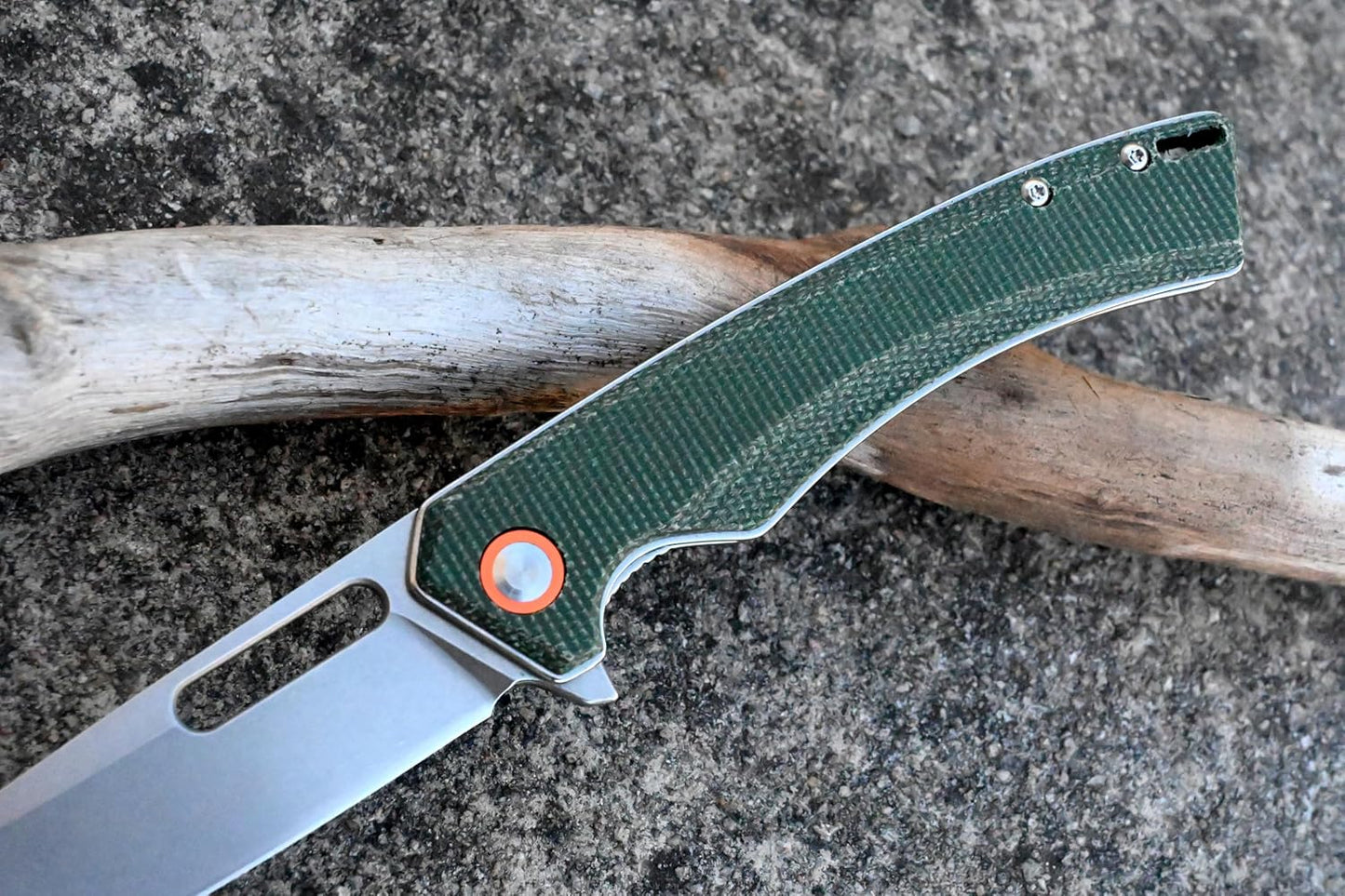 YAK & YETI Green Micarta Handle Folding Knife- Everyday Carry Knife for Men and Women - Indoor or Outdoor-Camping and Hunting knife-D2 steel Blade knives