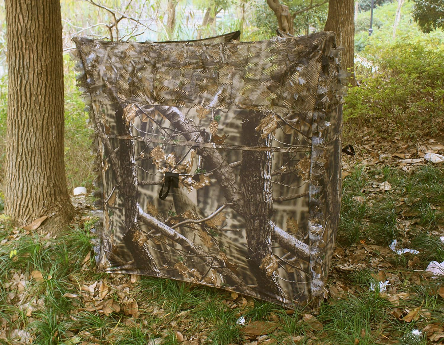 AUSCAMOTEK Pop Up Ground Blind for Deer Duck Turkey Hunting Portable Quick Setup Lightweight Green/Brown/Dry Grass Ground Peg Included