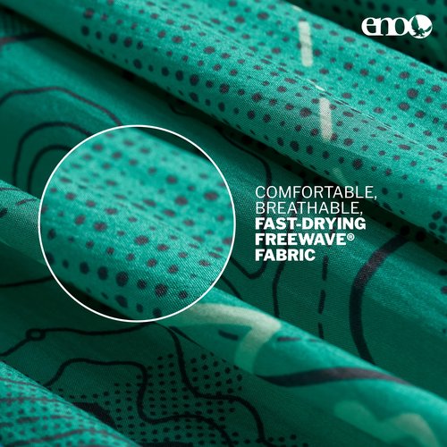 ENO Bundle, Includes The SingleNest Hammock & Atlas Suspension System, Lightweight, Durable Hammock with Straps for Camping, Hiking & Travel, Print Pacific Crest Trail Association/Teal