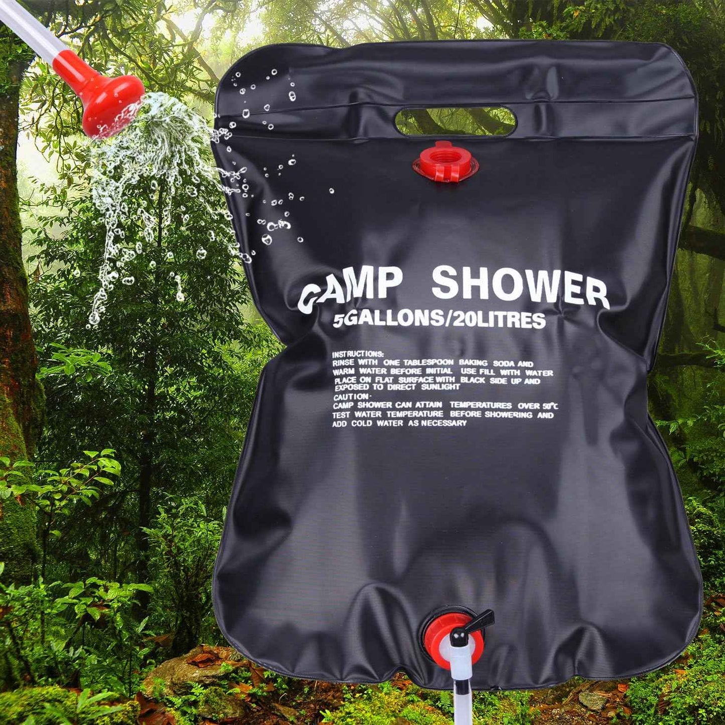 Portable Solar Camping Shower Bag - 5 Gallon Outdoor Shower for Hiking & Travel