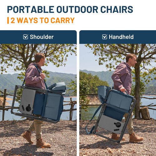 Timber Ridge XXL Director’s Chair – Heavy Duty Folding Chair with Side Table, 500 lb Capacity, Extra Wide Padded Seat for Camping, Sports, Beach, Patio, and Outdoor Use, Blue