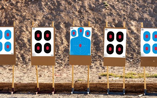 Ascentor Proficient Shooting Target - 4 Zone - Large Size 18 x 24 - Pack of 25 - Blue