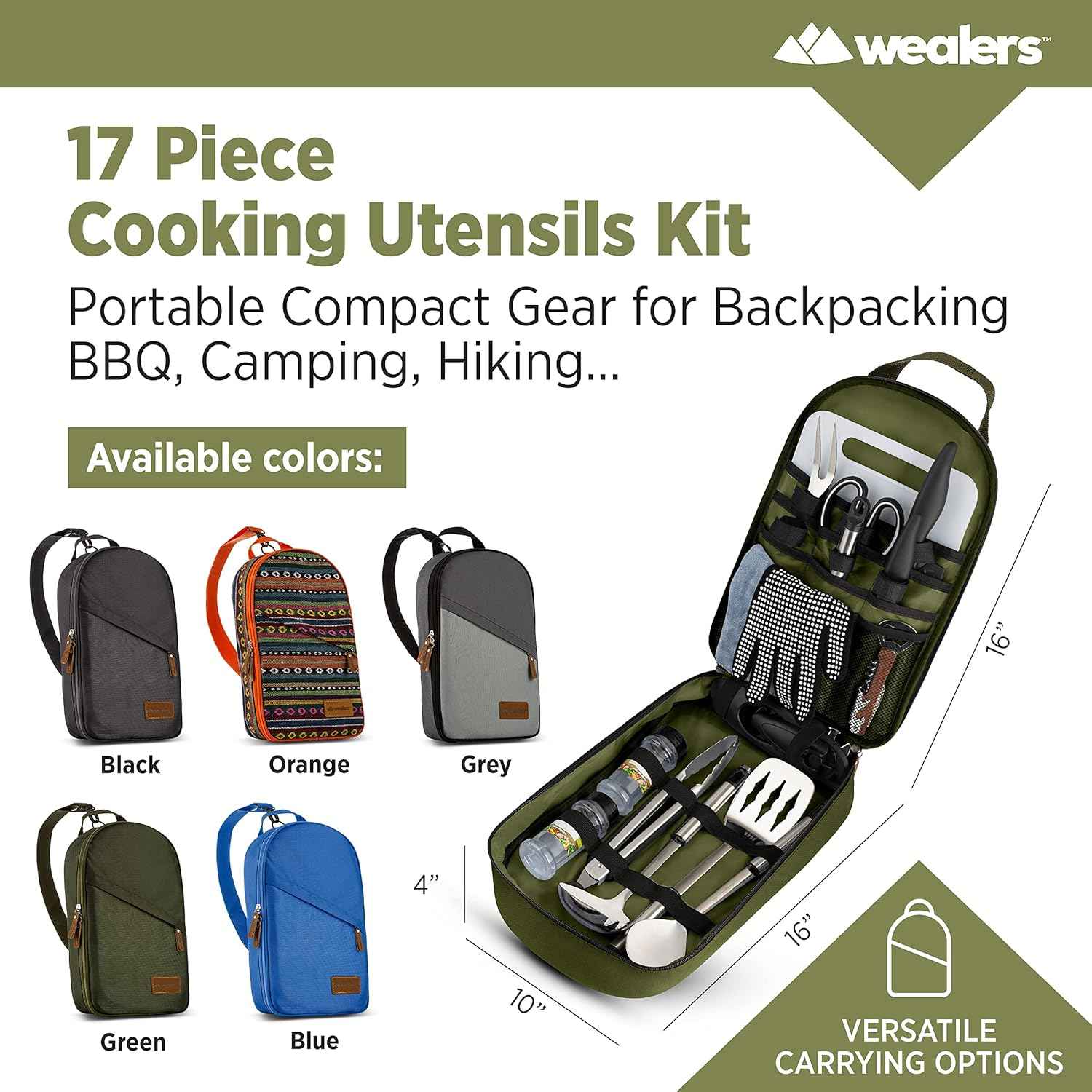 Portable Camp Kitchen Utensil Set - Compact BBQ Accessories & Travel Organizer for Hiking & Backpacking