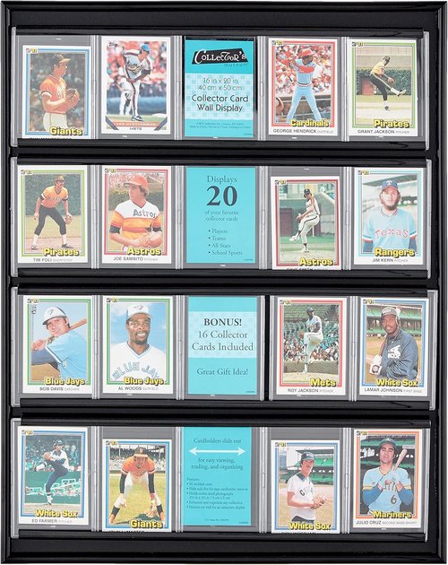 MCS 16x20 Inch Collector Card Wall Display, Holds 20 Sports Cards, Black (52894)