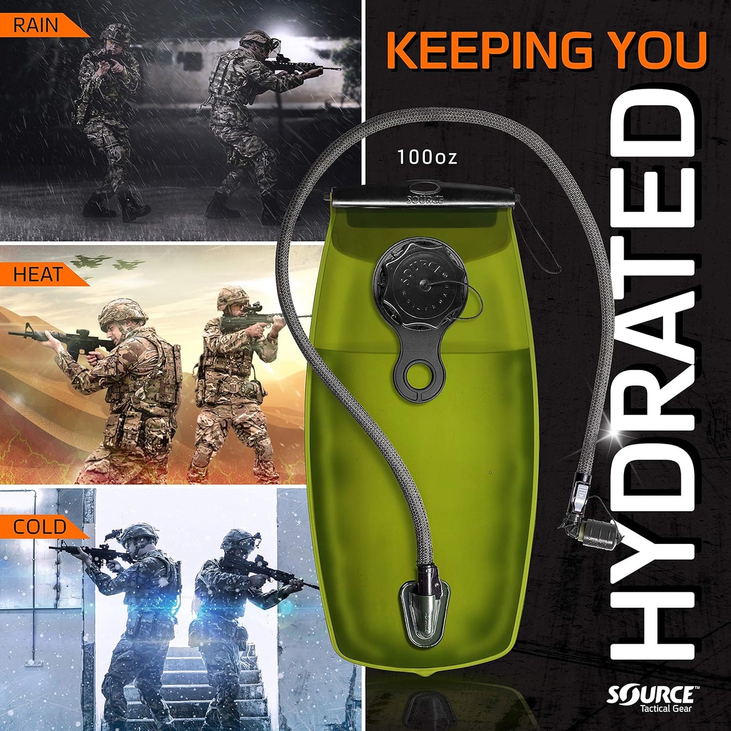 Source WXP 3L Storm Valve Foliage Hydration Reservoir System - Leakproof Widepac Closure