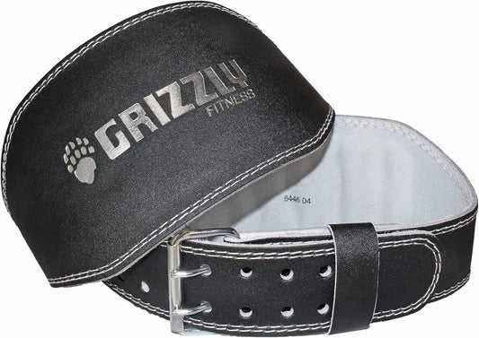 Grizzly Fitness Pacesetter Padded Leather Weightlifting Belt - 6" | Suede Lining | Padded for Extra Comfort | Used by Pros | Won't Dig into Hips or Back | Training Belt for Improved Biomechanics