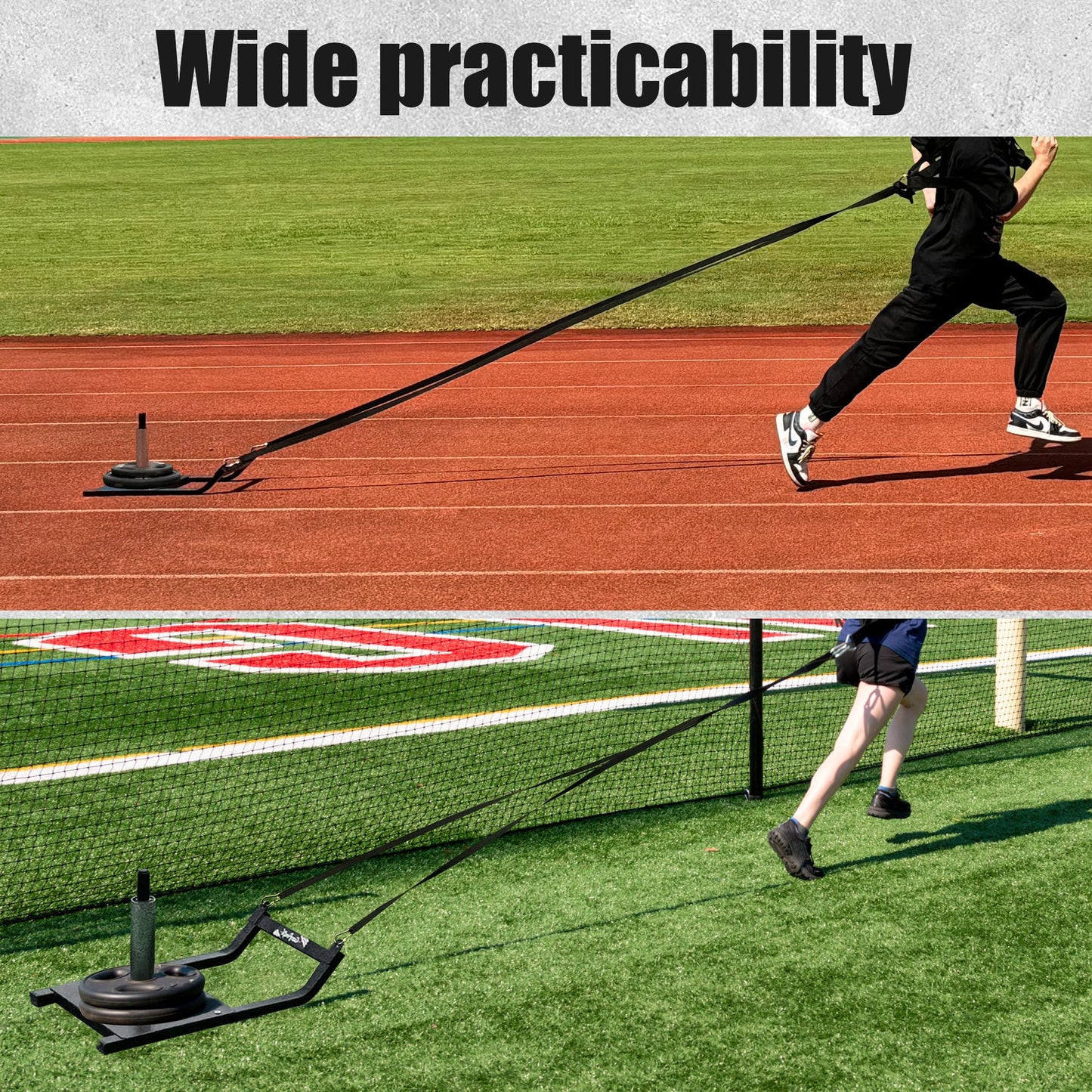 GanFindX Weight Sled, Workout Sled, Fitness Strength Training Sled for Athletic Exercise and Speed Improvement, Suitable for 1" and 2" Weight Plates