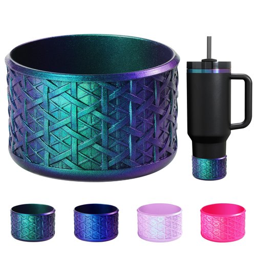 UBEEKOO Silicone Boot for Stanley Quencher 40 oz & IceFlow 30 oz Tumbler, for Stanley Black Chroma, Cup Sleeve Boot with Chameleon Gradient Surface for Stanley Accessories,Green