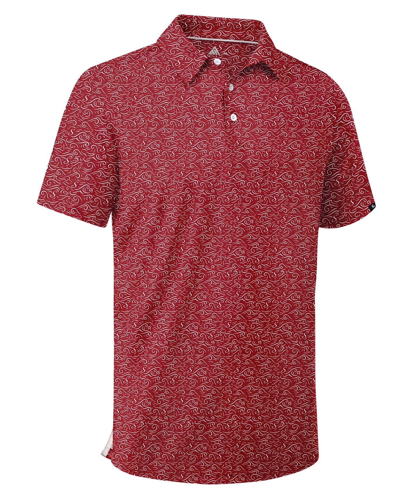 SWISSWELL Mens Golf Shirt Short Sleeve Moisture Wicking Print Polo Shirts for Men Performance Summer Tshirt Red L