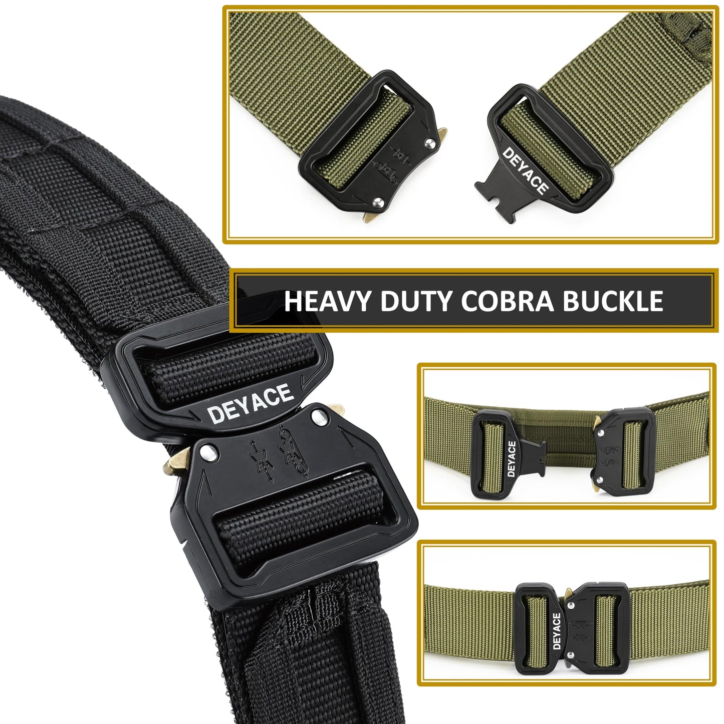 DEYACE Quick Release Battle Belt, 1.75'' Tactical MOLLE Heavy Duty and 1.5'' EDC Inner Belt for Law Enforcement, Shooter