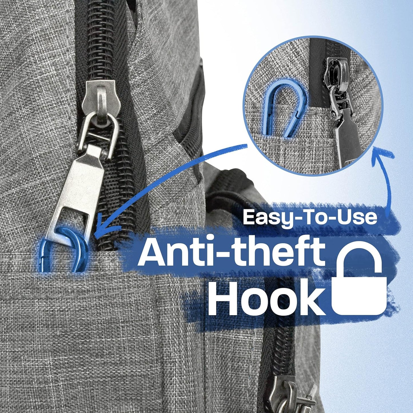 Anti-Theft Daypack Crossbody Sling Backpack, USB Charging Connector Port, Lightweight Day Pack for Travel, Hiking, Everyday, Regular, Black