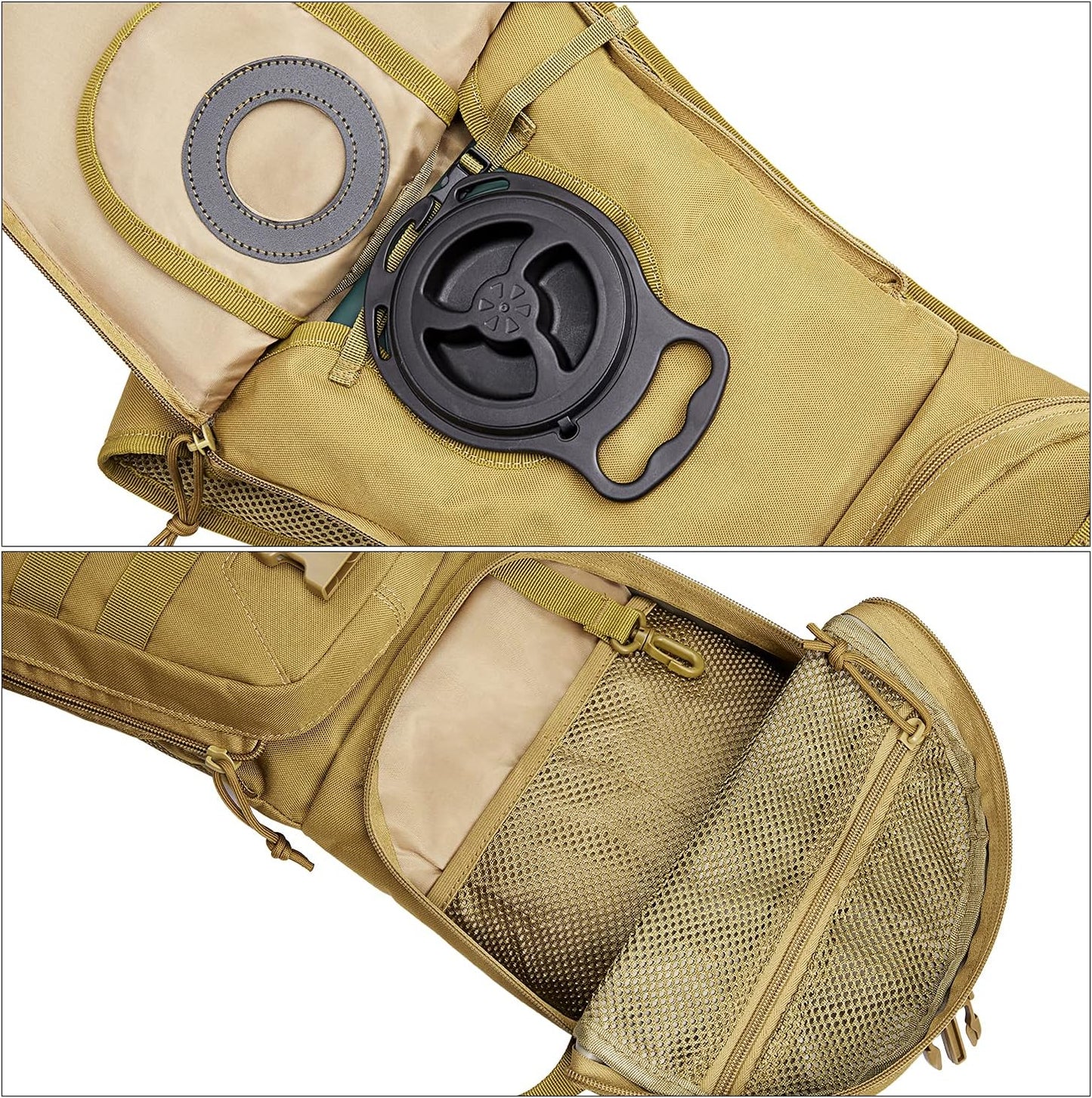 G4Free Military Tactical Hydration Pack Water Backpack with 3L Upgraded Bladder for Hiking Running Cycling