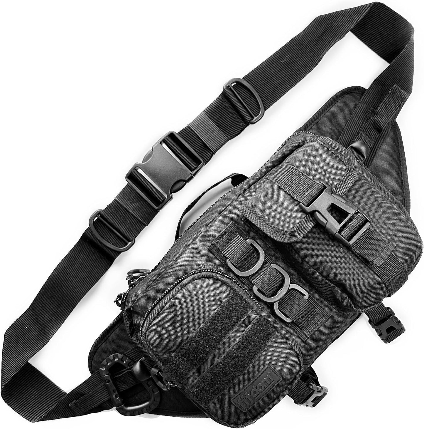 Fitdom Tactical Inspired Large Fanny Pack For Men. Perfect Techwear Accessories EDC Bag For Men. Multi-Functional Waist Pack