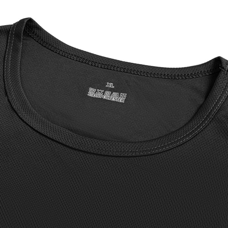 Men’s Running Gym Workout Short Sleeve Dry Fit Moisture Wicking Crew Neck T Shirts Athletic Sport Tee Tops 12 Pack-L-Black