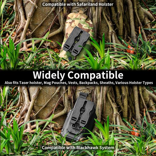 REXTECH Molle Attachments for Vests, Taser, Holsters, Mag Pouches, Backpacks, 3-inch Molle Adapter Clip for Holster (Pair with Mounting Hardware) 3'' Clip Adapter, 6 Screws and 2 Screw Nuts Included
