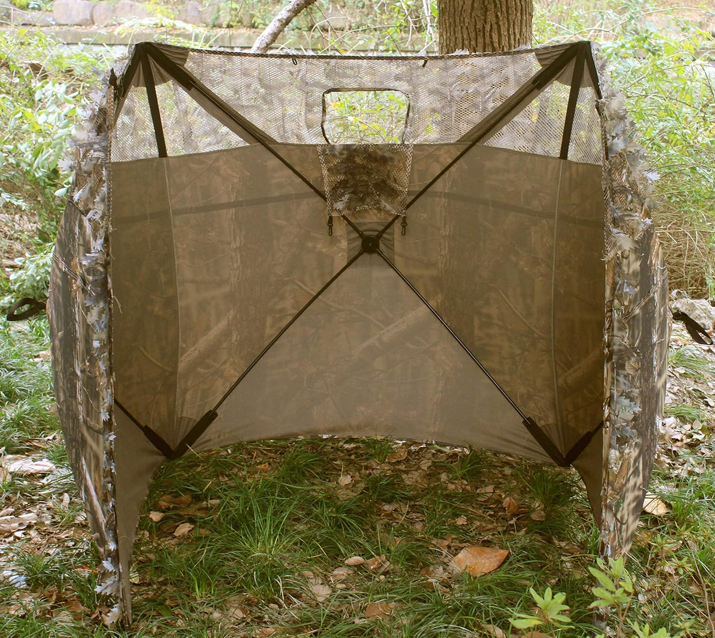 AUSCAMOTEK Pop Up Ground Blind for Deer Duck Turkey Hunting Portable Quick Setup Lightweight Green/Brown/Dry Grass Ground Peg Included