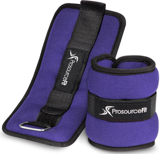 ProsourceFit Ankle/Wrist and Arm/Leg Weights Set of 2, Adjustable Strap 1 lb-5 lb, Adjustable Weight 15 lb, 10 lb, 7 lb for Men and Women