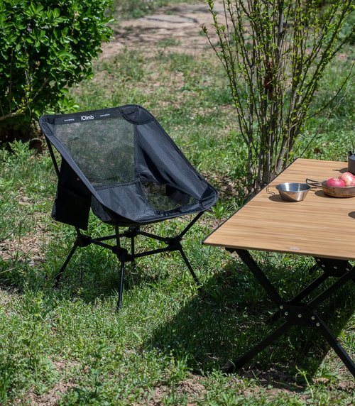 iClimb 1 Adjustable High Back Anti-Sinking Chair and 1 Low Back Chair Bundle, Ultralight Compact for Two Person Outdoor Camping Backpacking Hiking Beach Concert