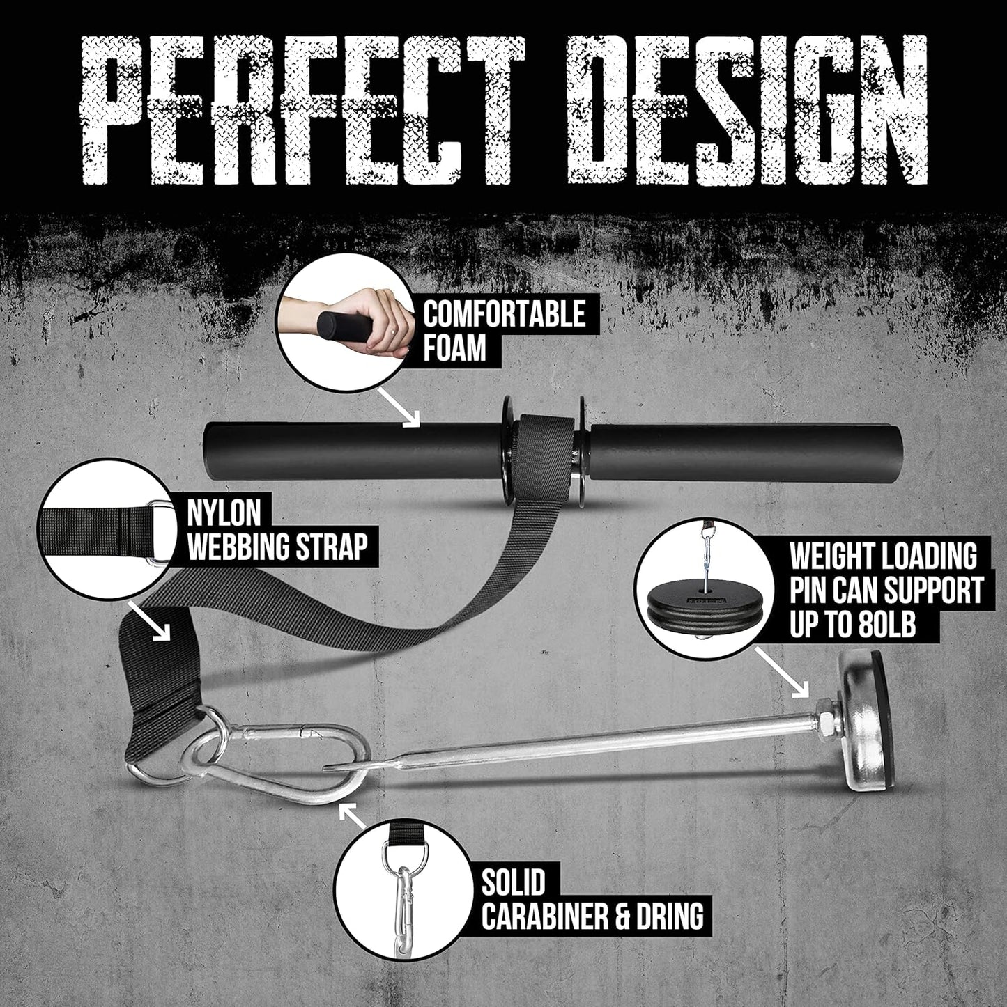 Yes4All Wrist and Forearm Blaster - Wrist Roller & Forearm Roller for Training, Workout - Wrist/Arm Blaster - Fit 1-inch Standard & 2-inch Olympic Weight Plates