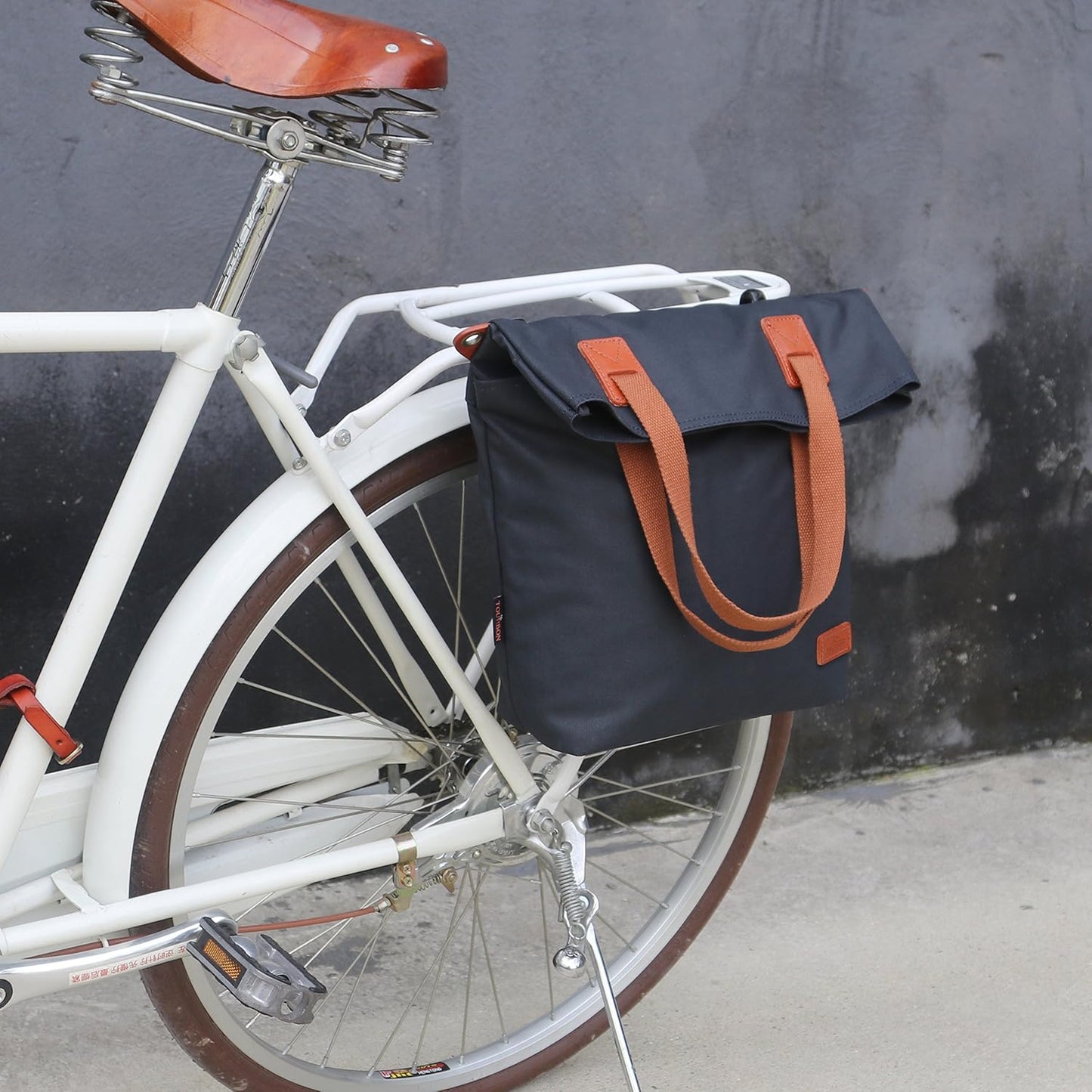 TOURBON Canvas Clip-On Quick-Release Bike Panniers Women's Shoulder Tote Bag