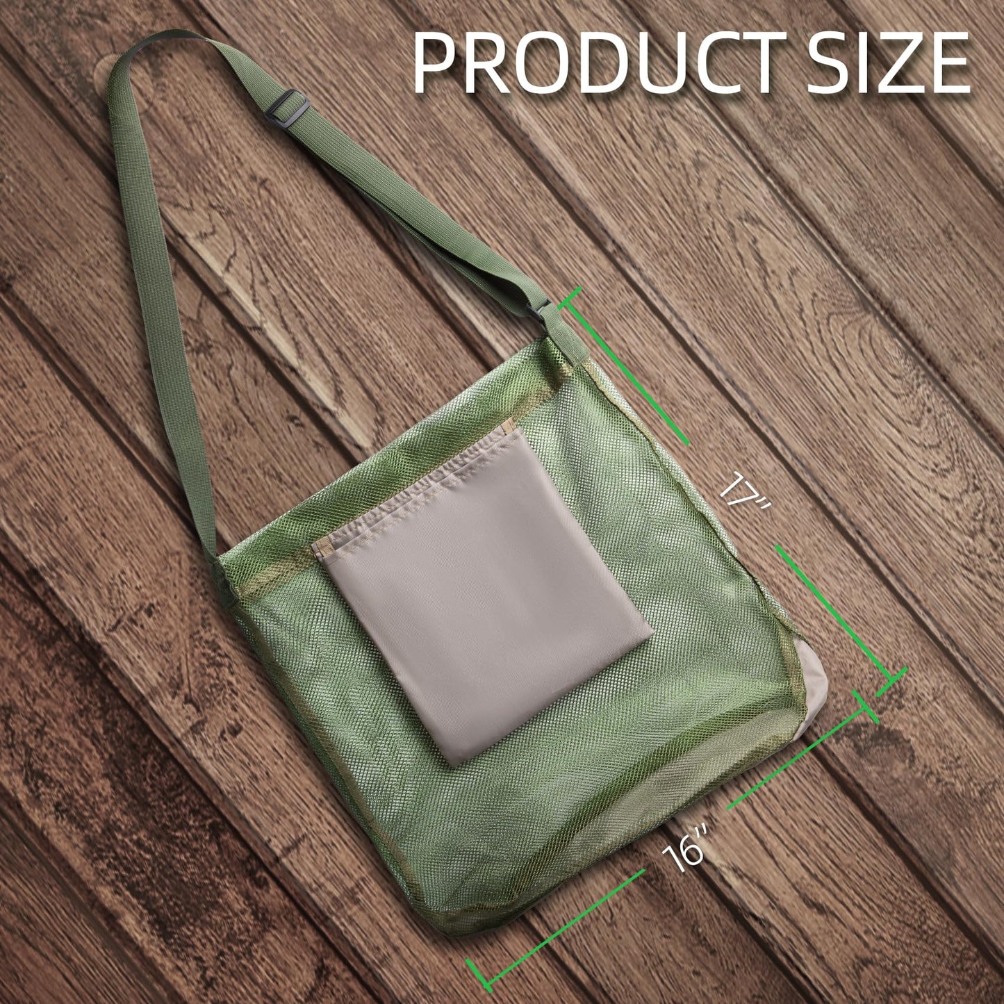 Mushroom Foraging Hunting Bag (17x16 Inches) - Foraging Kit With Mesh Bag, Adjustable Shoulder Strap, Ideal Gift For Mushroom Foragers (2 pack)