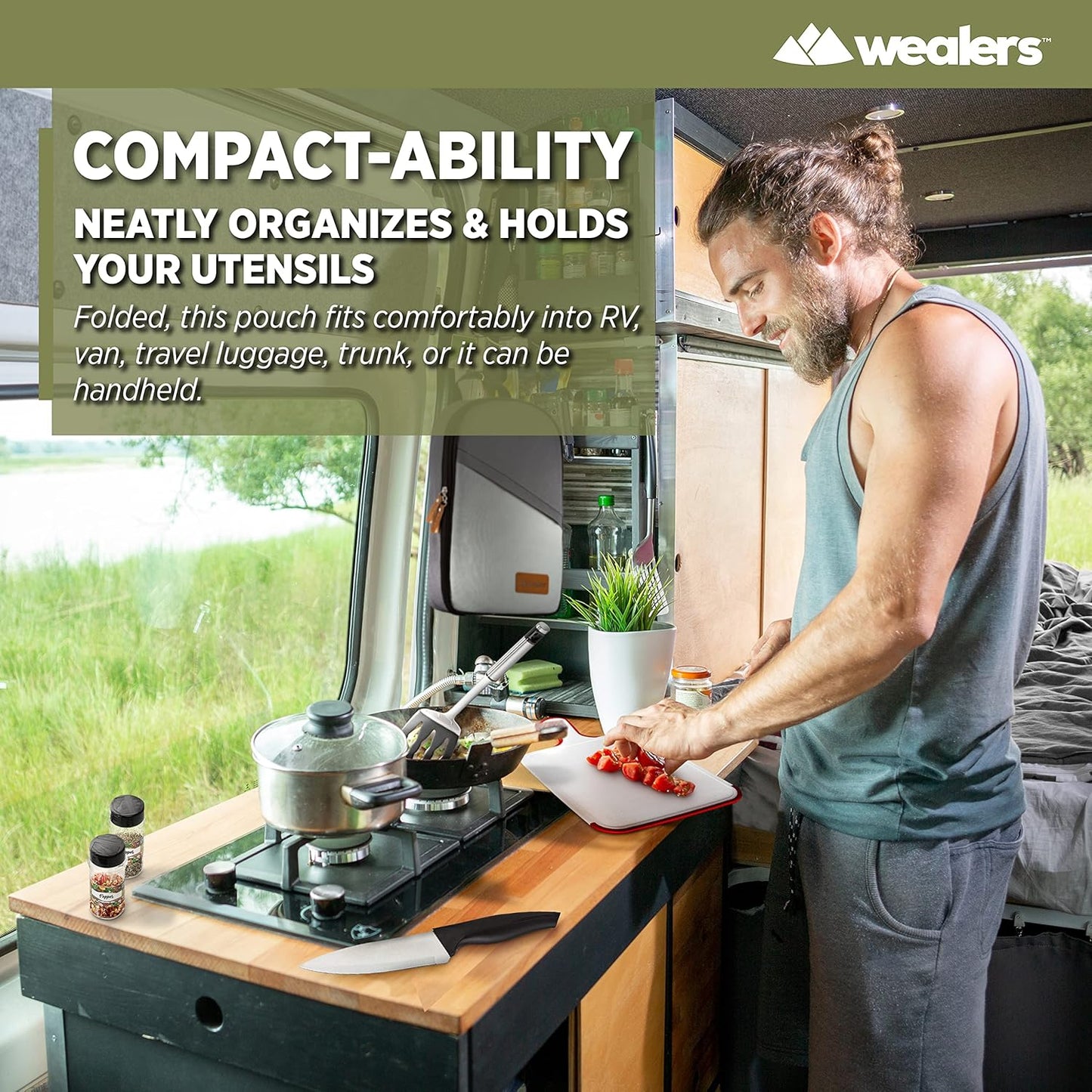 Portable Camp Kitchen Utensil Set - Compact BBQ Accessories & Travel Organizer for Hiking & Backpacking