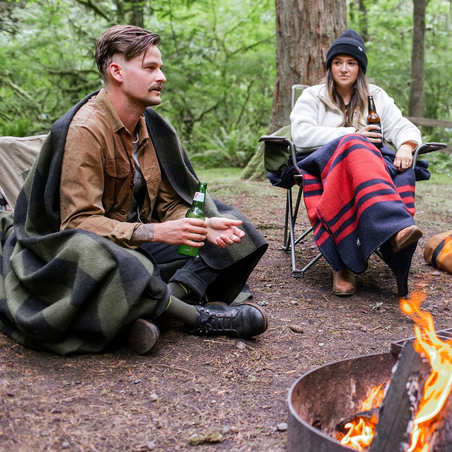 Arcturus Green Buffalo Wool Blanket and Carry Straps Bundle